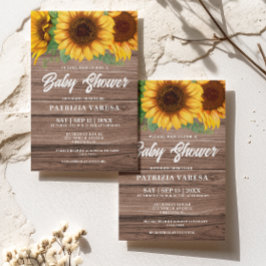 Rustic Fall Wooden Sunsun Baby Shower Inbjudningar