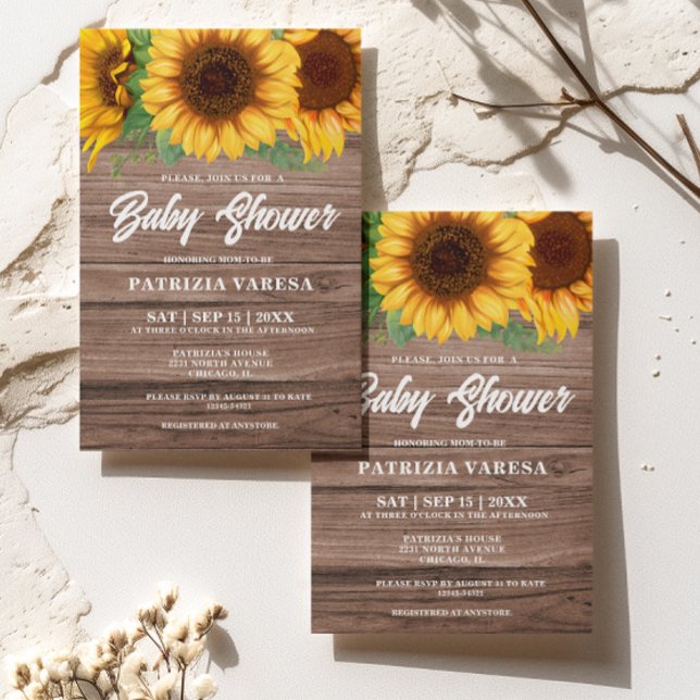Rustic Fall Wooden Sunsun Baby Shower Inbjudningar (Skapare uppladdad)