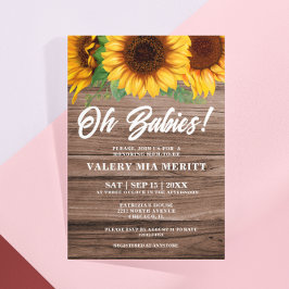 Rustic Fall Wooden Sunsun Oh Baby Shower Inbjudningar