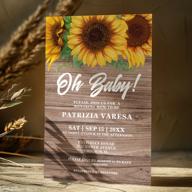 Rustic Fall Wooden Sunsun Oh Baby Shower Inbjudningar (Skapare uppladdad)