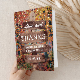 Rustic Fall Woodland Bröllop Tack