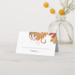 Rustic Falling Löv Autumn Bröllop Placeringskort