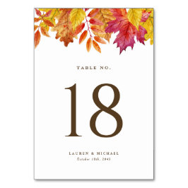 Rustic Falling Löv Garland Hösten Bröllop Bordsnummer