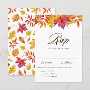 Rustic Falling Löv Garland Hösten Bröllop OSA Kort