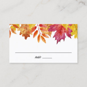 Rustic Falling Löv Garland Hösten Bröllop Placeringskort