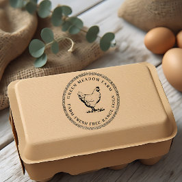 Rustic Family Farm Chicken Egg Carton Rubber Stamp Stämpel