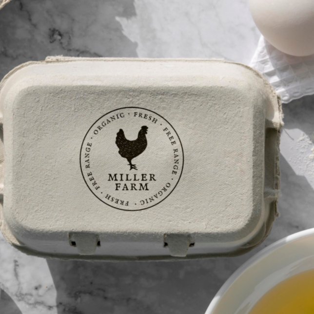Rustic Family Farm Chicken Egg Carton Stämpel (Rubber Stamp Mock-up)