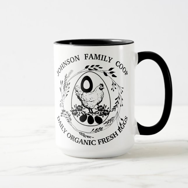 Rustic Family Farm Farmhouse Organic Fresh Eggs Mugg (Höger)