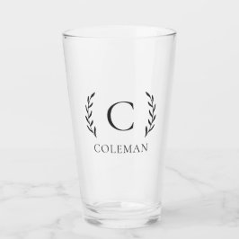 Rustic Family Monogram Botanical Löv Beer Glaskopp