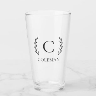 Rustic Family Monogram Botanical Löv Beer Glaskopp