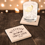 Rustic Family Namn Cabin Cottage Lodge Sjö House Stenunderlägg<br><div class="desc">Rustik modern sten underlägg med ett trendig skogbergssystem med gräs träd,  skogen och fåglar omgivna av din anpassningsbar namn,  en personlighetsduglig namn av din stuga,  stuga,  sjö hus eller något annat,  samt det år som fastställts.</div>
