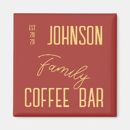 Rustic Family Namn Koffee Kitchen Magnet