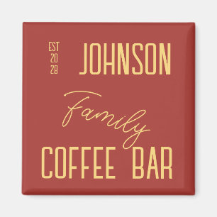 Rustic Family Namn Koffee Kitchen Magnet