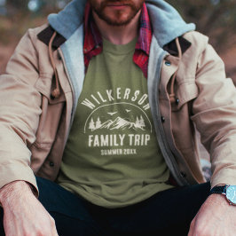 Rustic Family Resa Cabin Skogen Retro T Shirt