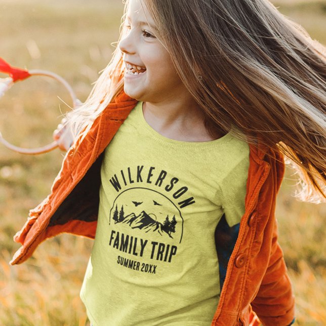Rustic Family Resa Cabin Skogen Retro T Shirt (Skapare uppladdad)