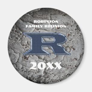 Rustic Family Reunion Keepsaké Brev R Monogram Magnet