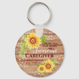 Rustic Fantastisk Caregiver Blommigt Solros Nyckelring