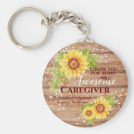 Rustic Fantastisk Caregiver Blommigt Solros Nyckelring