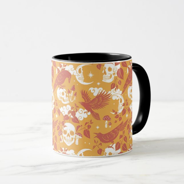 Rustic Färg Halloween Mönster-kaffe Mugg (Framsida höger)