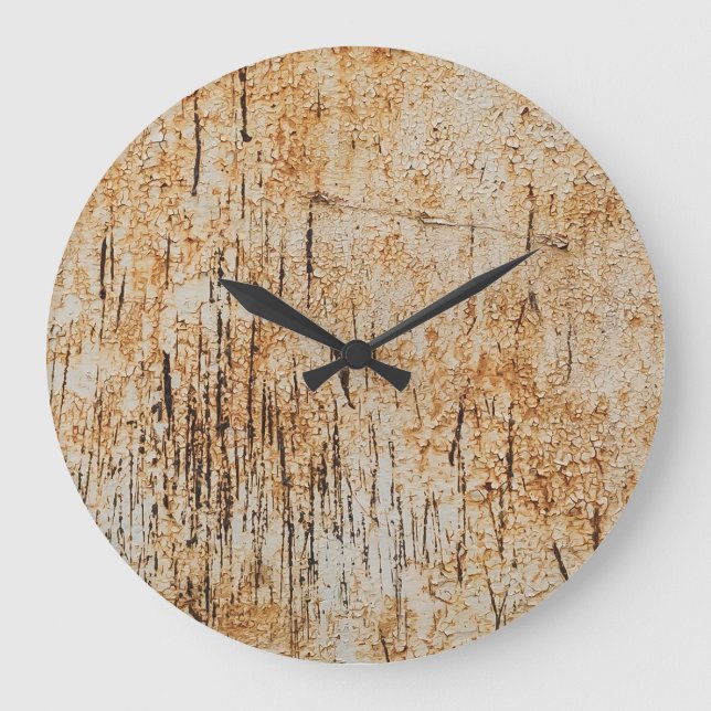 Rustic färg intertwine i korroderad metall struktu stor klocka (Framsida)