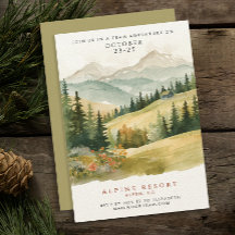 Rustic Färg Mountain Cabin Getaway Watercolor