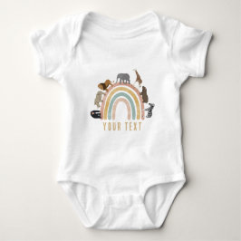 Rustic Färg Rainbow Jungle Animals T Shirt