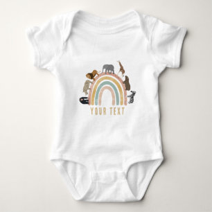 Rustic Färg Rainbow Jungle Animals T Shirt