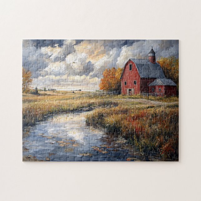 Rustic Farm and Stream Ligcape Pussel (Horisontell)