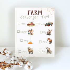 Rustic Farm Animal Scavenger Hunt Game