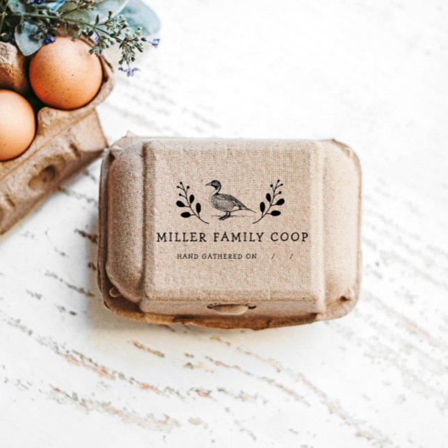 Rustic Farm Anka Egg Carton Frimärke Stämpel (Skapare uppladdad)