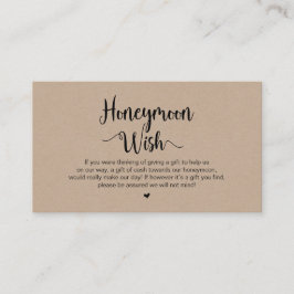 Rustic Farm Brown Kraft, Honeymoon Wish Tilläggskort