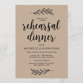 Rustic Farm Brown Kraft, Rehearsal Dinner Inbjudningar