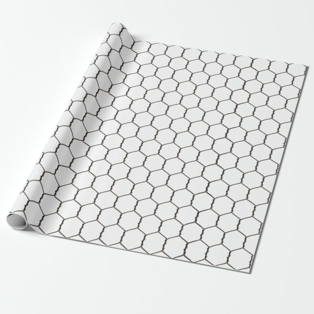 Rustic Farm Chicken Wire Wrapping Papper Presentpapper (Utrullad)