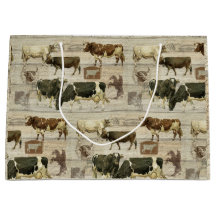 Rustic Farm Cow Masculine Pappa Tan Wooden Mönster
