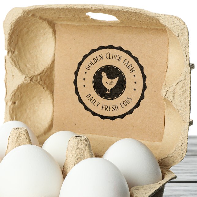 Rustic Farm Eggs Chicken Business Stämpel (Skapare uppladdad)