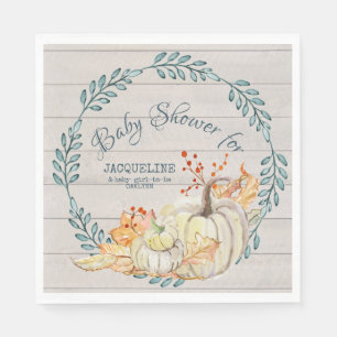 Rustic Farm Fall Wandein Pumpkin Baby Shower Pappersservett