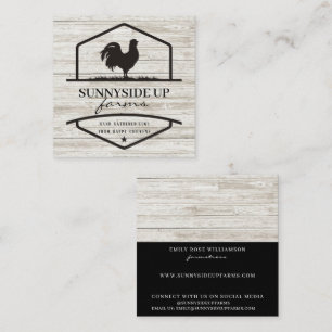 Rustic Farm Fresh Eggs Wood Fyrkantigt Visitkort