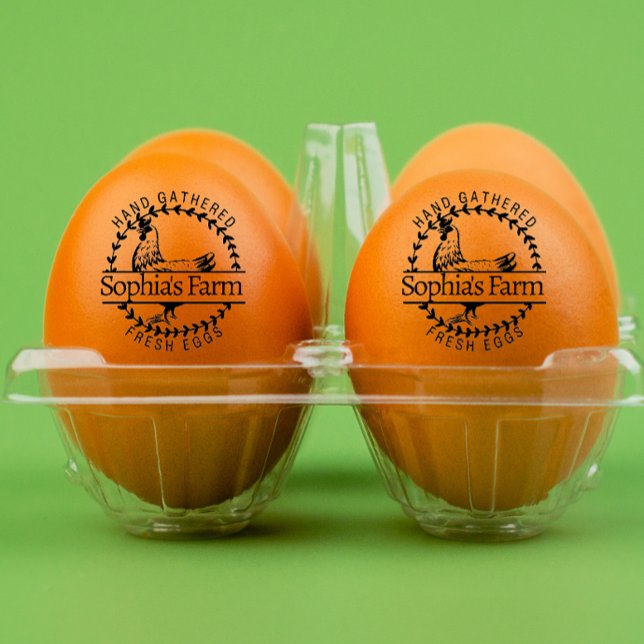 Rustic Farm Fresh Namn Chicken Egg Stämpel (rustic customized name egg stamp)