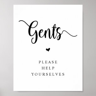 Rustic Farm, Gents, hjälp er själva, tvättrum Poster