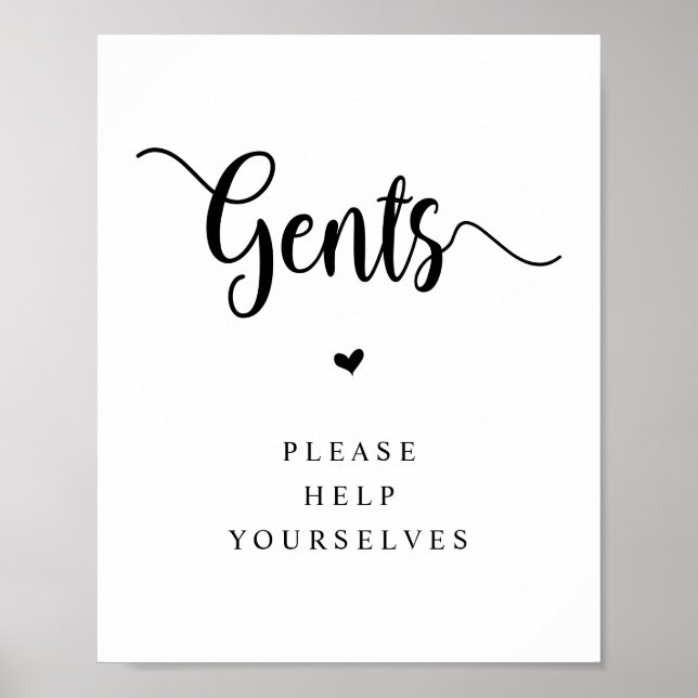 Rustic Farm, Gents, hjälp er själva, tvättrum Poster (Framsidan)