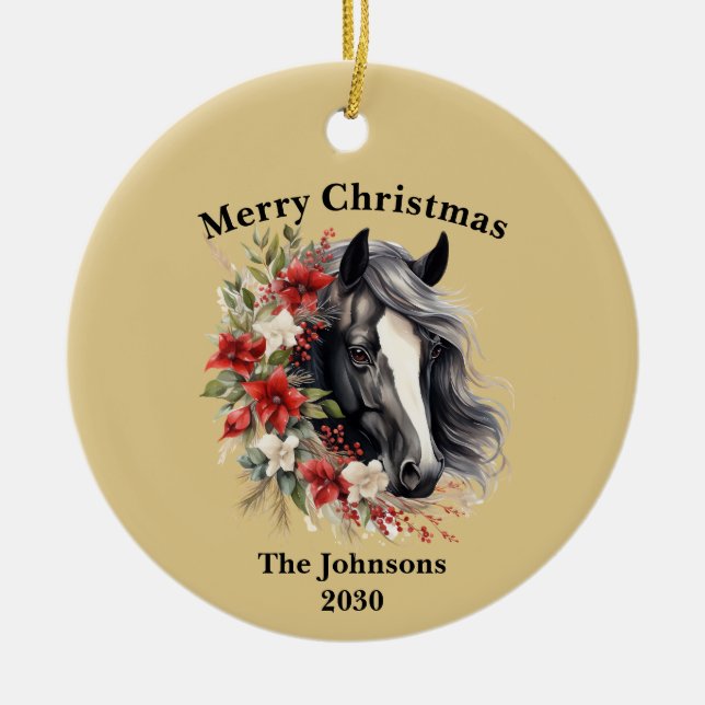 Rustic Farm Horse Christimas Photo Ornament (Framsidan)
