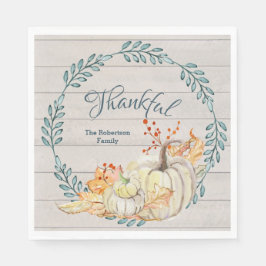 Rustic Farm Höst löv n Pumpkin Thanksgiving Pappersservett