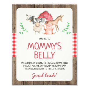 Rustic Farm hur stor är Mamma Belly Fototryck