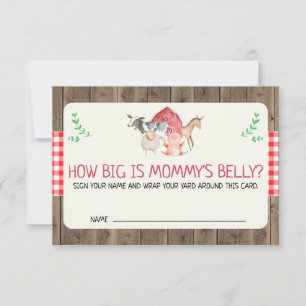 Rustic Farm hur stort Mamma Belly-kortet är Inbjudningar