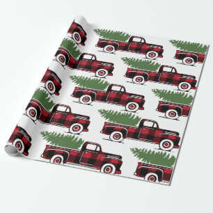 Rustic Farm Lastbil med Julgran Presentpapper