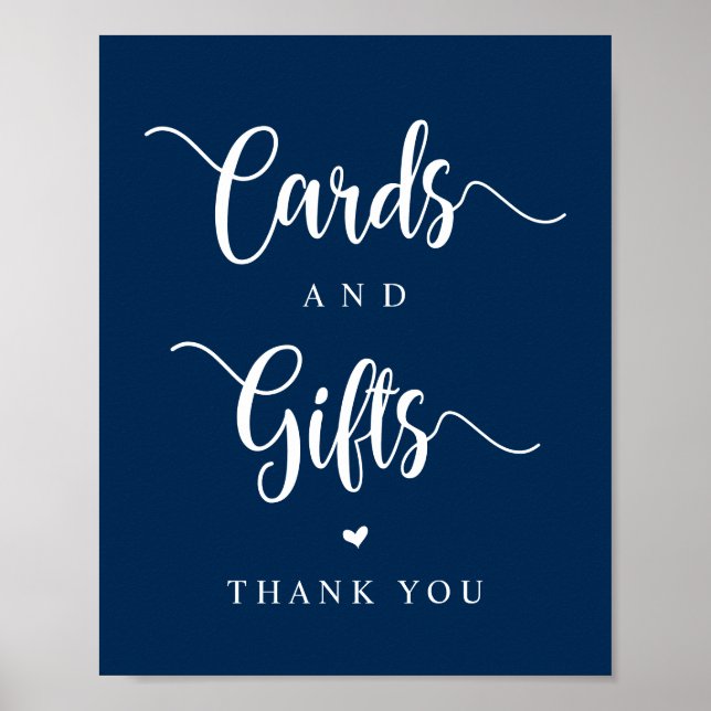 Rustic Farm, Navy Blue, Bröllopskort och Gifts Poster (Framsidan)