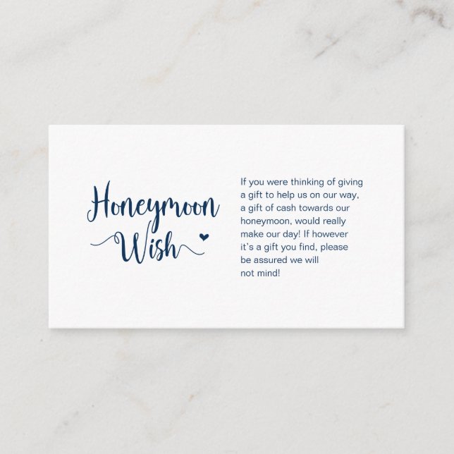 Rustic Farm, Navy Blue, Honeymoon Wish Tilläggskort (Framsida)