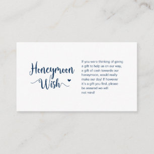 Rustic Farm, Navy Blue, Honeymoon Wish Tilläggskort