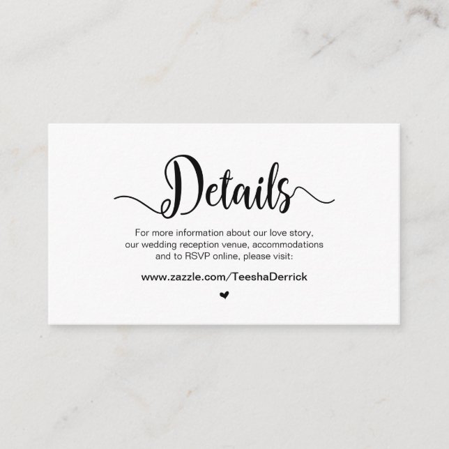 Rustic Farm-skript, Bröllop-information Tilläggskort (Framsida)