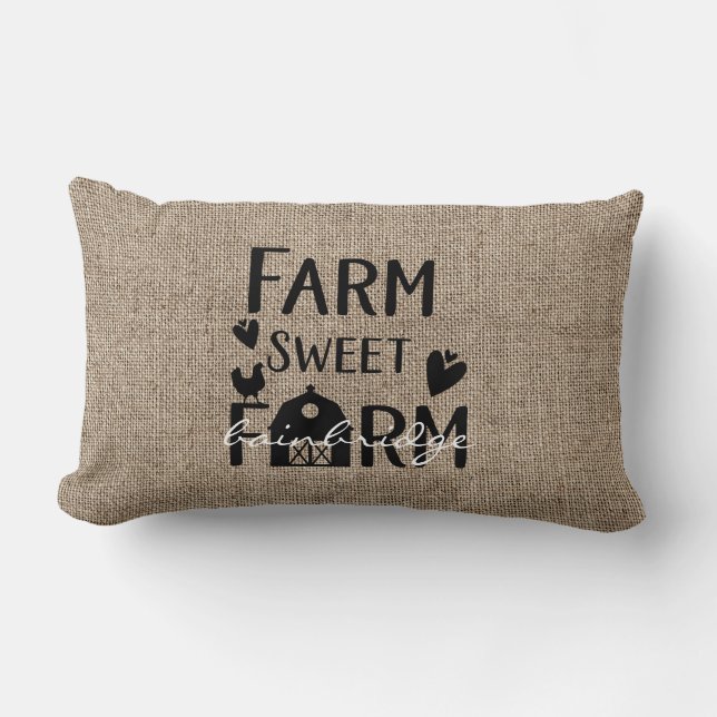 Rustic Farm Sweet Farm Personlig Lumbarkudde (Framsida)